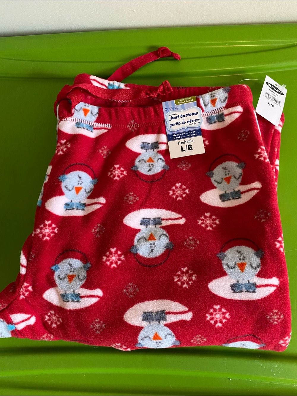Old Navy Red Penguin Fleece Pajama Pants L/G